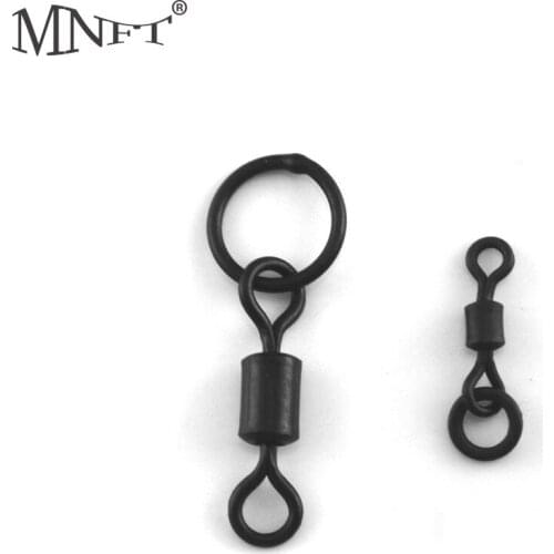 MNFT 20Pcs Fishing Ring Swivel Coarse Fishing Terminal Tackle Length L-24mm & M-11mm
