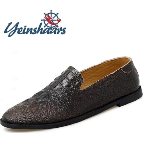 Fashion Casual Mens Shoes Crocodile Pattern Formal Shoes Lightweight Comfortable Summer Shoes Breathable Walking Driving Shoes