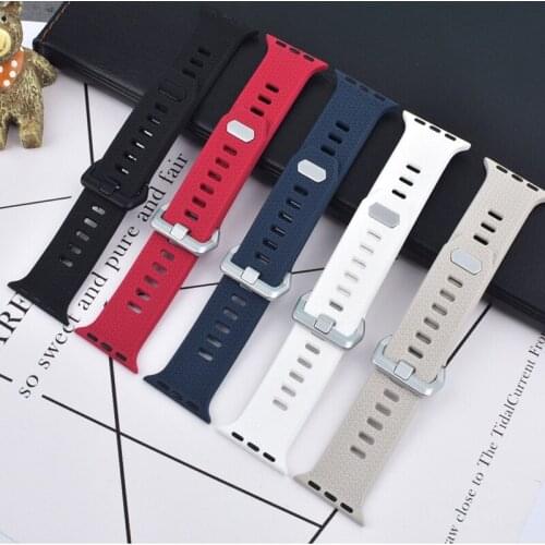 Trendy Watchband Pattern Silicone Strap Sport Replacement Bracelet Wrist Strap for Apple Watch Band iwatch Accessories