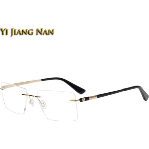 Men Pure Titanium Optical Rimless Eyewear Top Quality Lightweight Flexible Prescription Glasses Frame Women Eyeglasses Spectacle