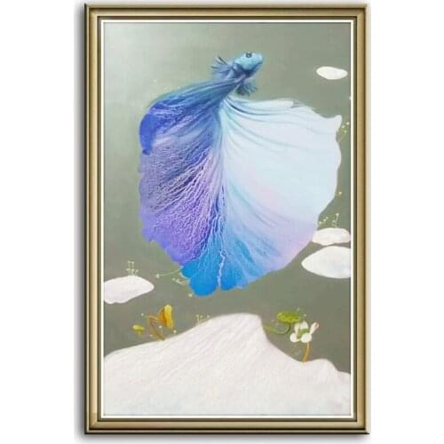 Original oil painting Dancing goldfish painter original paintings decoration painting Custom-made oil painting 16110716