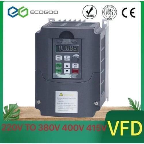 Step up voltage converter inverter 220v to 380v 4kw/5.5kw single phase 220V converter to three phase 380v AC power transformer