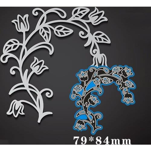 Cutting Dies A Flower Vine Metal and Stamps Stencil for DIY Scrapbooking Photo Album Embossing Paper Card 79*84mm