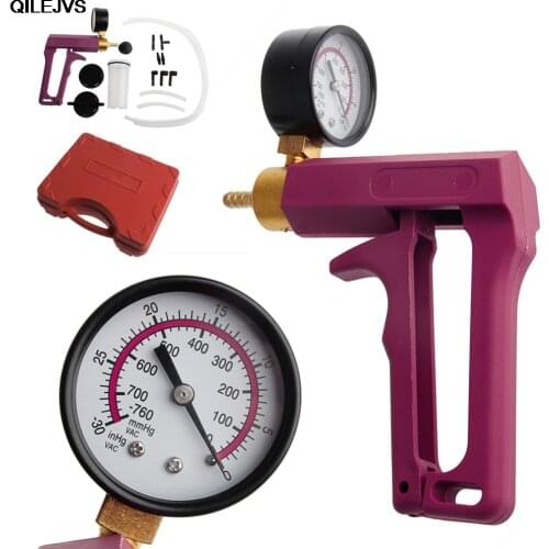 QILEJVS Cars Motorcycles Hand Held Vacuum Tester Pump Brake Bleeder Gauge Tool Kit