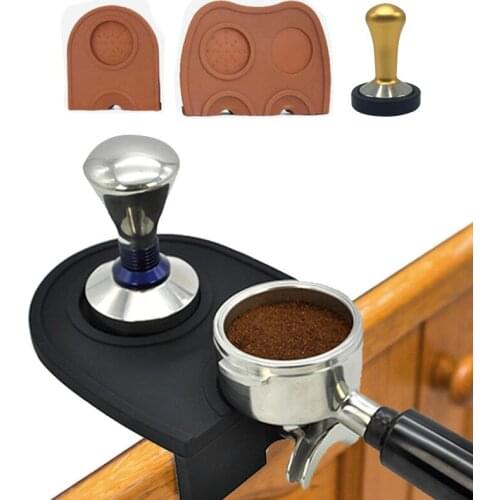 Silicone Fluted Coffee Mat Non-Slip Espresso Tampering Mat Tamper Holder Tamper Mat Dropped Edge Corner Tamp Mat Pad Tool