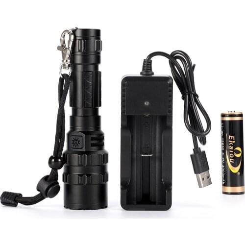 Led XML L2 flashlight 2000 Lm tactical Torch USB Camping light for 18650 rechargeable battery SET 5 mode Aluminum material