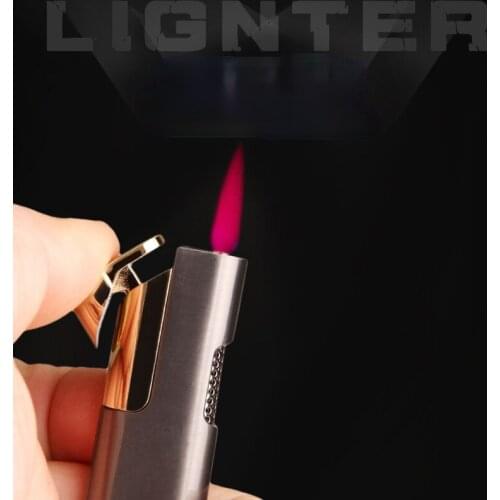 Slim Long Strip Fine Electroplating Windproof Lighter Smoking Set Jet Lighter Regalos Para Hombre Originales Briquet Tempete