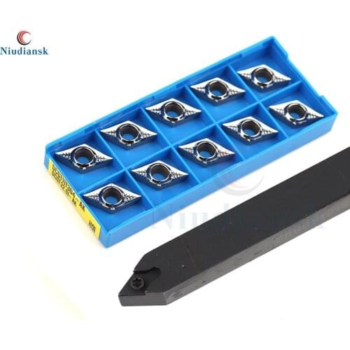 10pcs DCMT11T3 DCGT Carbide Inserts CNC Lathe Tools 1pc SDNCN1212H11 SDNCN1616H11 External Turning Tool Holder SDNCN2020H11 Suit
