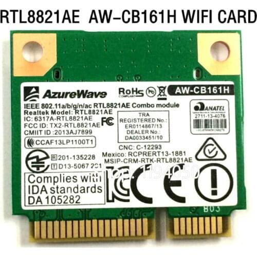 WIFI CARD Realtek RTL8821 AW-CB161H Wifi Wlan Card Bluetooth 4.0 Combo Wireless Half Mini PCI-E Adapter 433Mbps 802.11ac