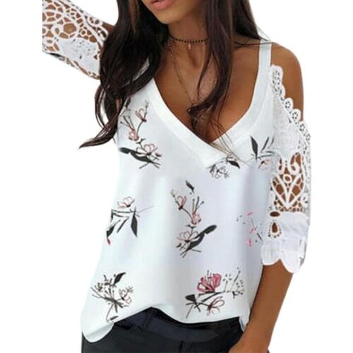 Women Summer Sexy Club Shirt Plus Size V Neck Off Shoulder Polyester Women Half Sleeve Printing shirt