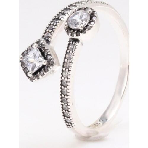 925 Sterling Silver pandora Ring Zirconia Abstract Elegance Ring For Women Wedding Party Gift Fashion Jewelry