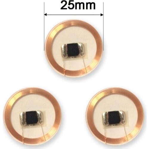 100Pcs RFID Transparent Tag 125KHz Proximity ID Coin Tags Dia 25mm for Access Control System