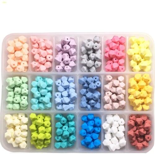 20PCS Silicone Beads 13mm Hexagon Mini Smaller Beads Teething Necklace Silicone Teething Beads For Baby Teether BPA Beads
