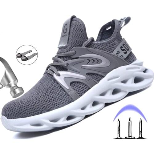 2021 Male Work Boots Indestructible Safety Shoes Men Steel Toe Shoes Puncture-Proof Work Sneakers Male Shoes Work Shoes