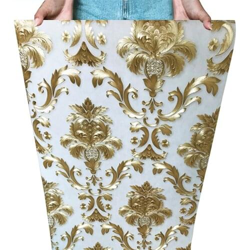 3D Wallpaper European Style Luxury Golden Damascus Wallpapers Roll Living Room TV Sofa Bedroom Home Decor PVC Vinyl Wall Papers