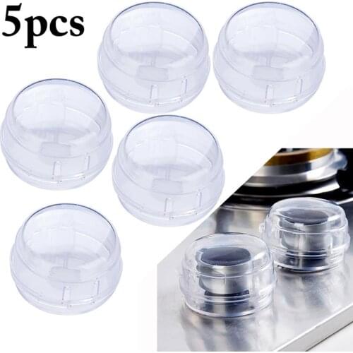 5/8pcs Gas Stove Oven Knob Cover Padlock Lid Lock Protector Baby Kitchen Safety Children Protection Covers Stove Knob Guards