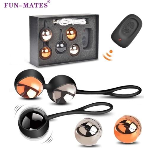 5pcs Kegel Balls Vibrator Wireless Control Geisha Ball Kegel Tighten Vagina Exercise Ben Wa Ball Vibrating Egg Sex Toy For Women