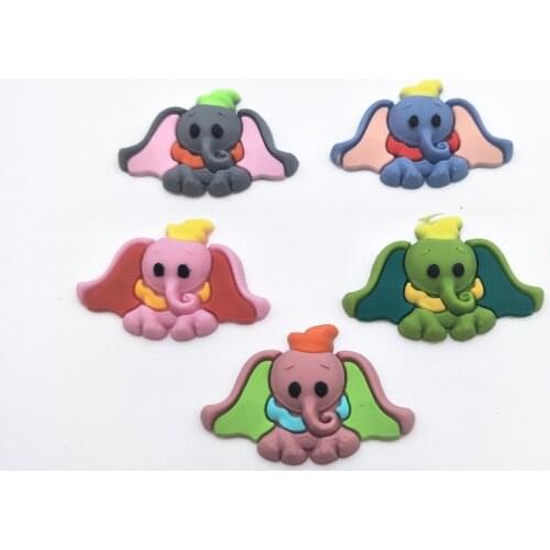 50PCS 3*2cm Soft plastic Lovely Elephant Flatback Cabochon Scrapbook DIY Decor Home Figurine Embellishments
