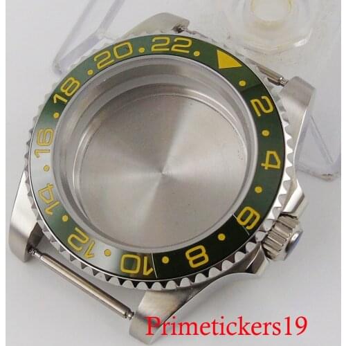 40mm sapphire glass stainless steel case silver color fit NH35 NH36 automatic movement rotating bezel