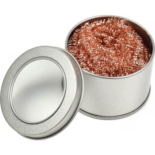 Cleaning Ball Desoldering Soldering Iron Mesh Filter Cleaning Nozzle Tip Copper Wire Cleaner Ball Metal Dross Box Clean Ball