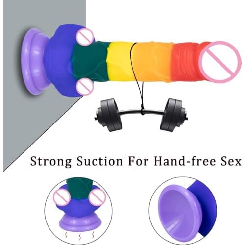 Colorful Silicone Dildo Anal God Gode Consolador Penis Bdsm Sex Toy Strapon Godemichet Jouet Sexuel Sexshop Adult Erotic Lesbian