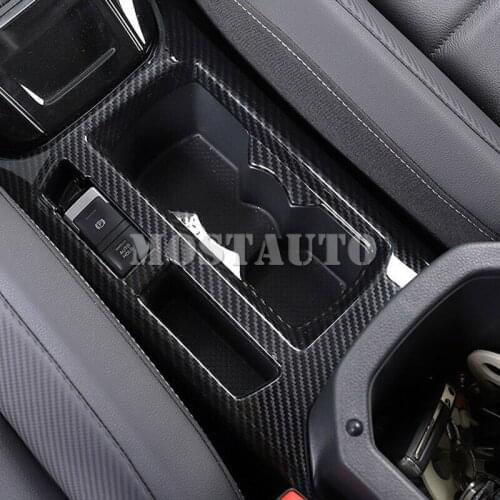 For Volkswagen VW T-Roc 2017-2018 ABS Carbon Fiber Font Row Water Holder Cup Panel Cover Trim 1pcs Car Accessories Interior