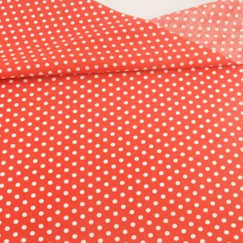 Dolls DIY Textile White Dot Pattern Red Cotton Fabric Patchwork Fabric Fat Quarter Desk Sewing Cloth Telas Tecido Tissue