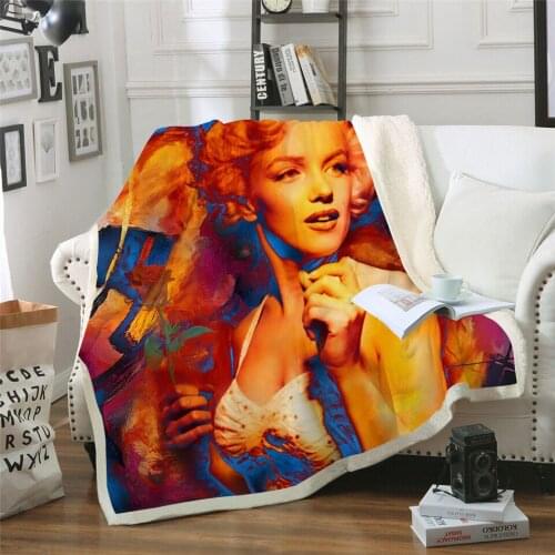Marilyn Monroe 3d printed fleece blanket for Beds Hiking Picnic Thick Quilt Fashionable Bedspread Sherpa Throw Blanket style-3