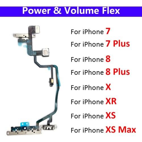 New Power Switch On / Off Button Volume Key Button Flex Cable For IPhone 7 8 Plus X XR XS Max Internal Button Felx