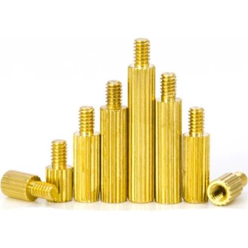 M2 Round shape Single-pass Security monitor brass Copper column Camera Screw Knurled Stud bolt Length 17mm-32mm