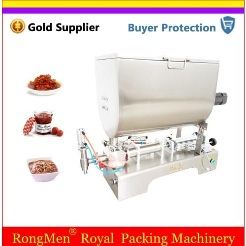 Chilli Sauce Filling Machine Mixing Hopper Filler Hot Pepper Peanut Butter Chocolate Granules Paprika Filler Free Shipping