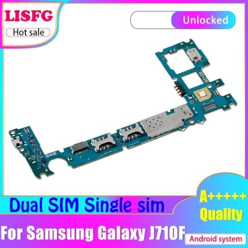 High Quality For Samsung Galaxy J7 J710F Motherboard,dual sim single sim For Samsung Galaxy J7 Logic Board Motherboard Mainboard