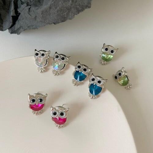 2021 Fashion Cute Colorful Animal Clip Earrings Ear Hook Ear Clips Owl Shape Earrings for Women Girls Lovely Jewelry