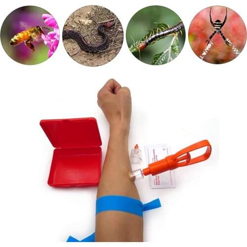 Snake Bite Bee Sting Kit Emergency Survival First Aid Supplies Venom Extractor Suction Pump for Hiking Backpacking Camping