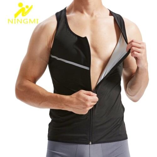 NINGMI Neoprene Sauna Vest Body Shaper Shirt Waist Trainer Slimming Tank Top Shapewear Waist Shaper Corset