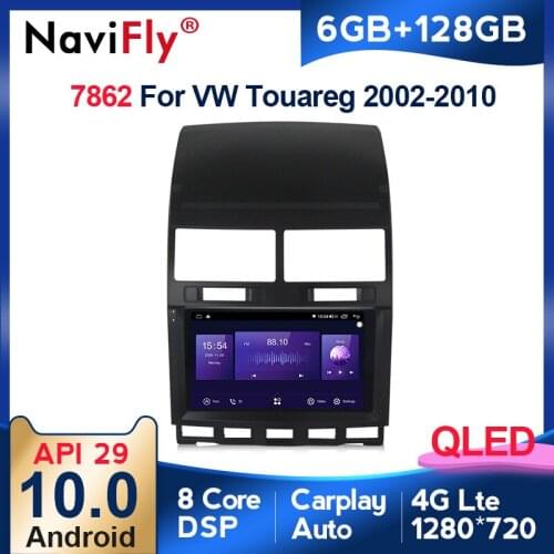 New 6GB+128GB Octa Core QLED 1280*720 Android 10 Car Radio Navigation GPS Player For Volkswagen Touareg GP 2002 - 2010 No DVD