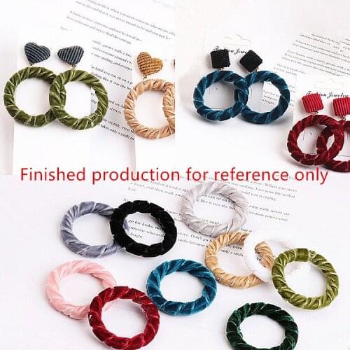 New style 41mm color flannel twine decoration Hollow geometry rounds shape fashion beads charms diy jewelry earring pendants