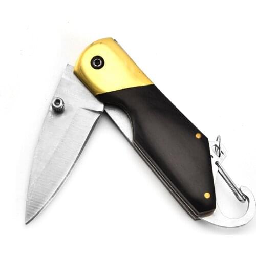 Hiking Camping Mini Folding Knife Outdoor Survival Portable Stainless Steel Knife Key Chain Pocket Knife Nylon Bag
