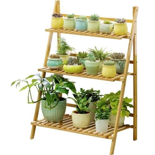 Flower Shelf Storage Room Solid Wood Multi-layer Balcony Decoration Floor-standing Living Room Succulent Green Porridge