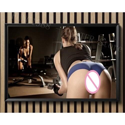 S066 Sexy Girl Bodybuilding Motivational Strong Hips Wall Posters Prints Silk Art Painting For Home Bedroom Decor