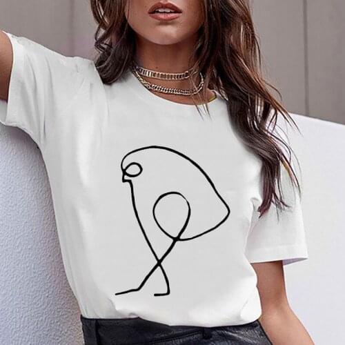 Casual T-shirt Stick figure T shirt Funny Graphics Round neck Short-sleeved Tshirt Lady Women t shirt 2021 Summer T-shirt