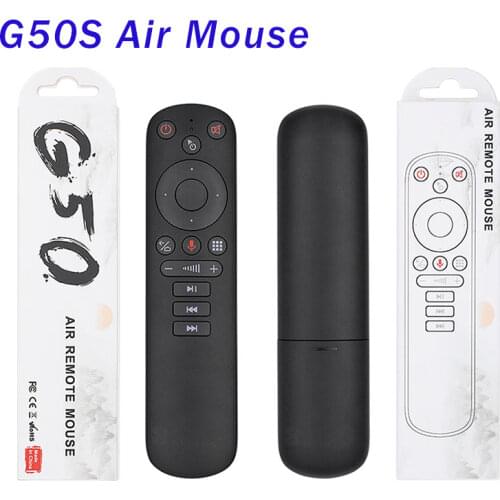 G50S Fly Air Mouse Google Voice IR learning Microphone Gyroscope remote control 2.4G Wireless G50 for X96 mini X96 MAX VS G30S
