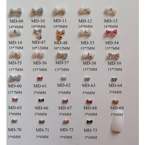 3D 10pcs/bag Different Metal Pear/Rhinestone Bow Mini BowDeco Nail Decoration Metal Shinny Deco 1