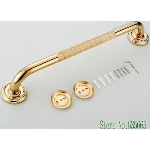 Luxury Antique Gold Brass Bathroom Shower Room Non-slip Grab Bar Bathtub Handrail Armrest Wall Hardware Accessories Sanitary
