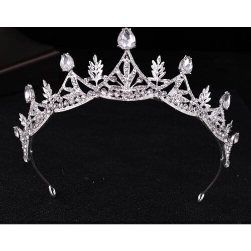 New Hair Jewelry Silver color Crystal Tiara Crown Rhinestone Wedding Party prom Bridal tiara Headpiece Wedding Hair Accessories