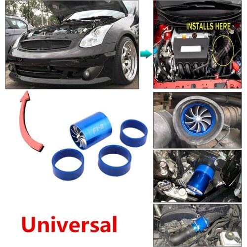 Aluminum Alloy Car Air Intake Turbonator Double Fan Turbine Turbo Gas Fuel Saver