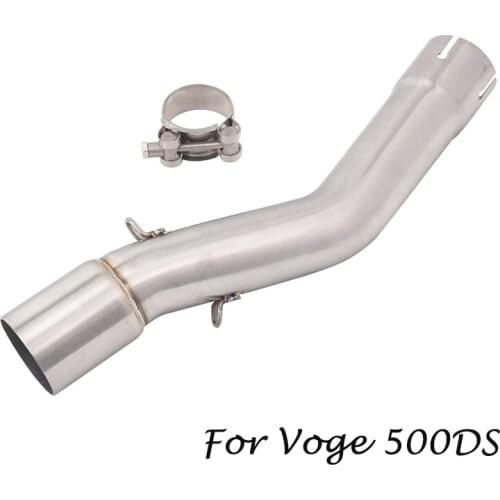 Slip for Voge 500DS Motorcycle Exhaust Middle Link Pipe Connect Tube to 51MM Muffler Tips