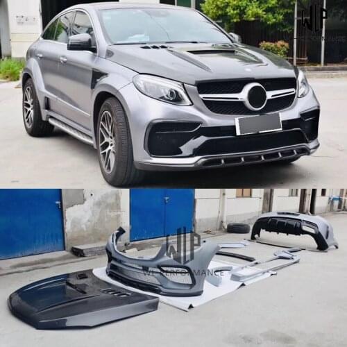 W292 GLE Coupe GLE63 Wide Car body kit Carbon fiber PP front bumper rear bumper engine hood for Benz W292 GLE Coupe