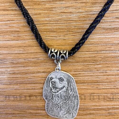 Custom Pet Necklace Personalized Pet Jewelry Photo Pendant portrait,Custom Hand Woven Boutique Necklace,925 Sterling Silver Tag