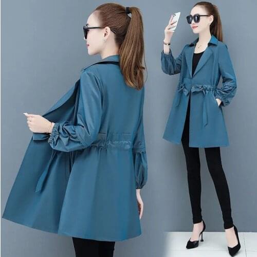 Womens Jacket 2021 New Spring Autumn Korean Long Sleeve Jackets Coats Casual Famale Windbreaker Outwear Plus Size 4XL